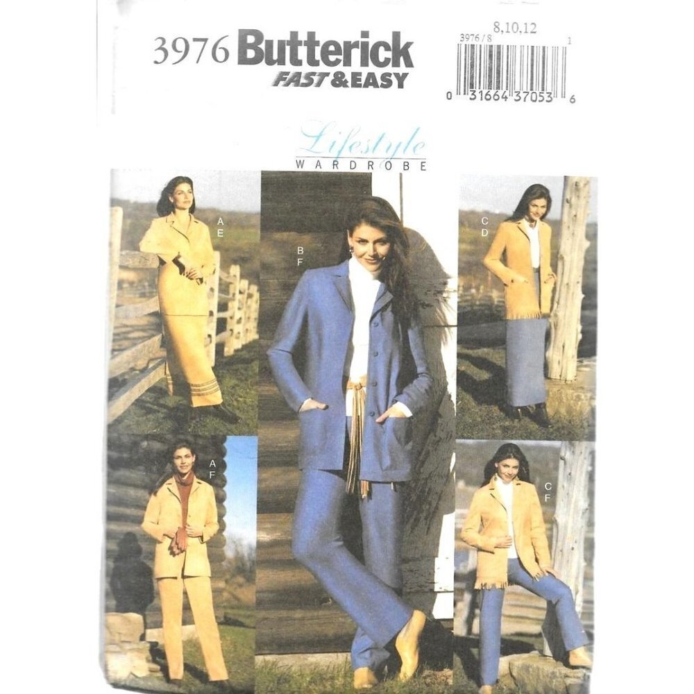 Butterick Sewing Pattern 3976 Lifestyles Shirt Jacket Skirt Pants‎ Misses 8-12